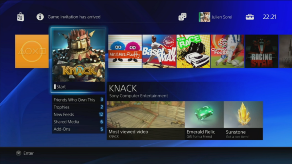 PS4 System menu 2