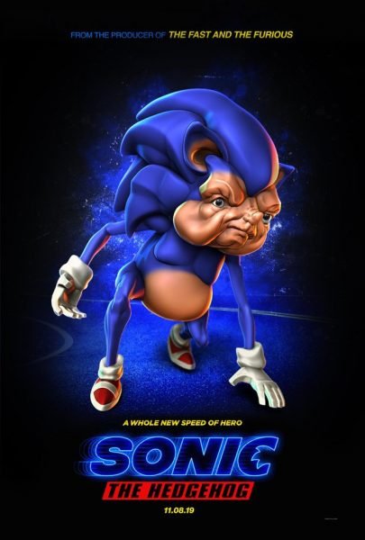 sonic movie poster what the fu