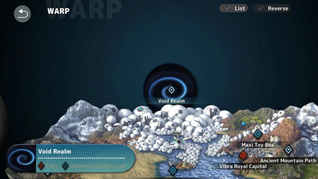 Fantasian Void Realm map screenshot