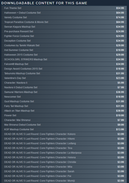 Dead or Alive 5 Last Round Costs Over $1,000 Now