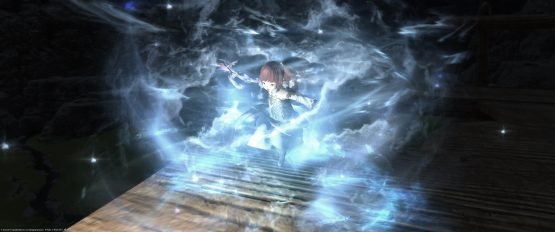 White mage's new action. I'm sure you won't be able to tell what the spell actually does from this, but just know that it's beautiful. (laugh) 