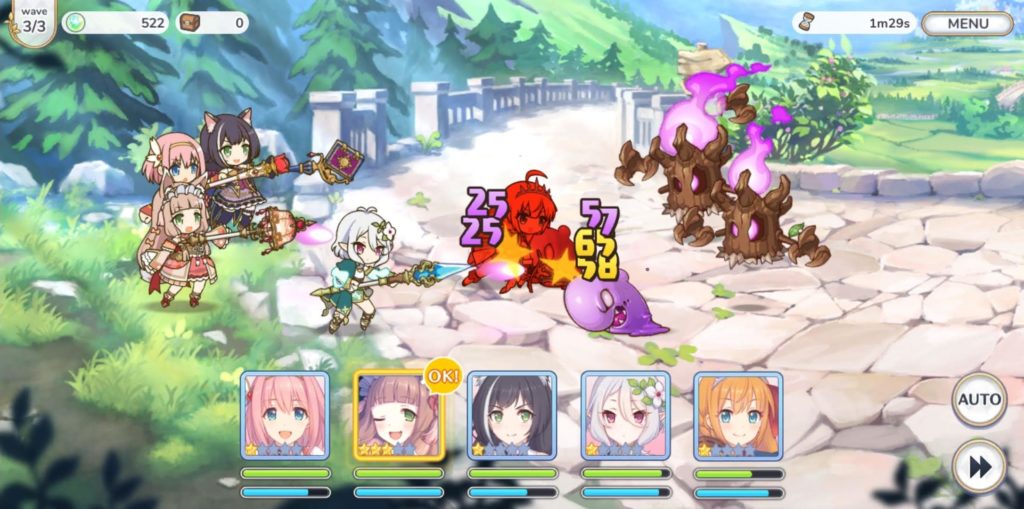 Princess Connect! Re: Dive battle gameplay