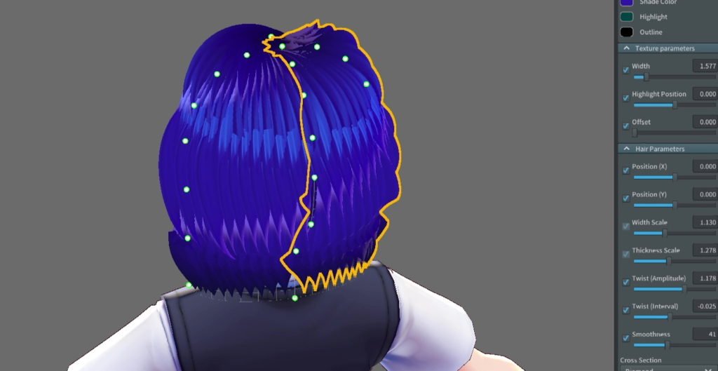 VRoid Studio cloned and flipped hair