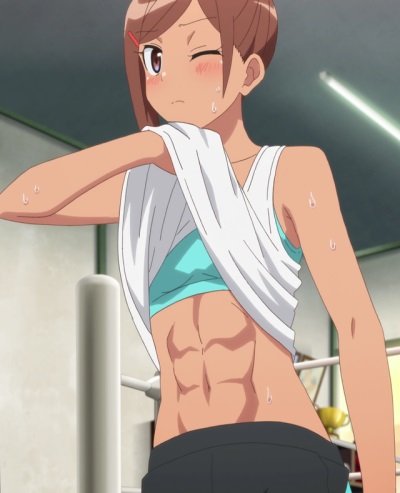 muscular anime girl Ayaka