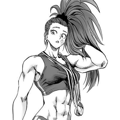 Muscular anime girl Mizuki
