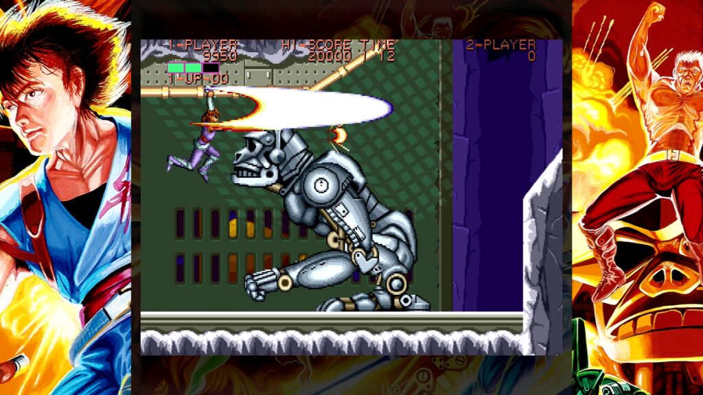 Capcom Arcade Stadium: Strider fights a boss