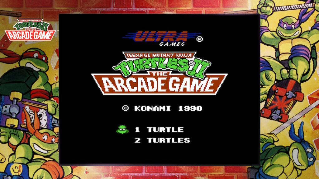 Teenage Mutant Ninja Turtles II: The Arcade Game for NES -- title screen