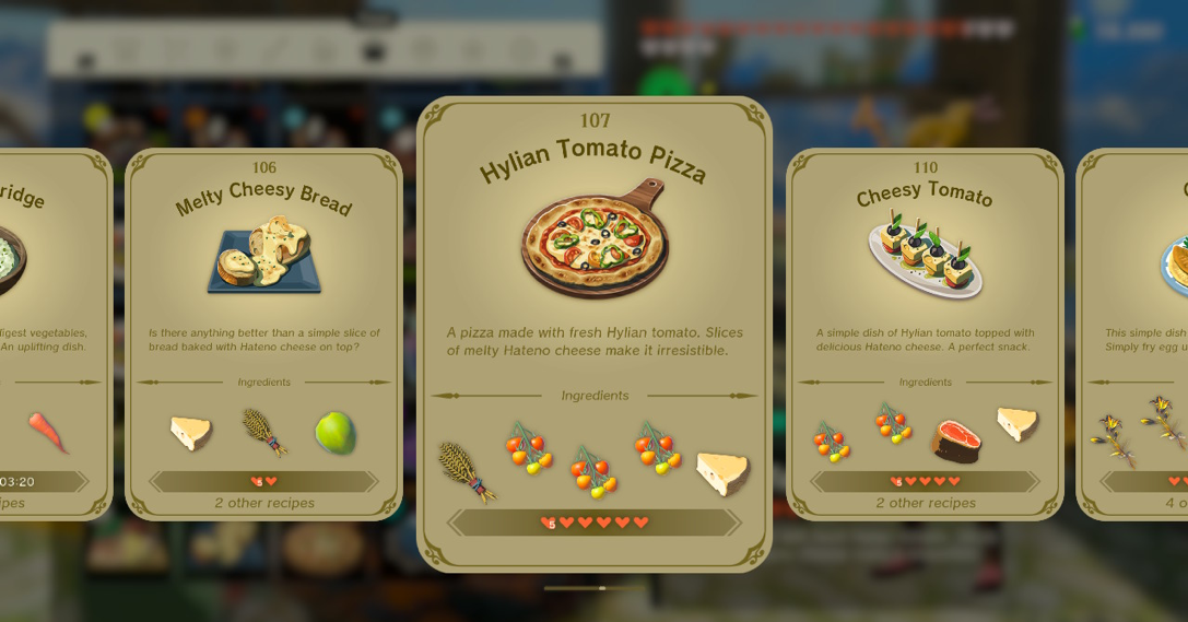 Tears of the Kingdom Hylian Tomato Pizza recipe
